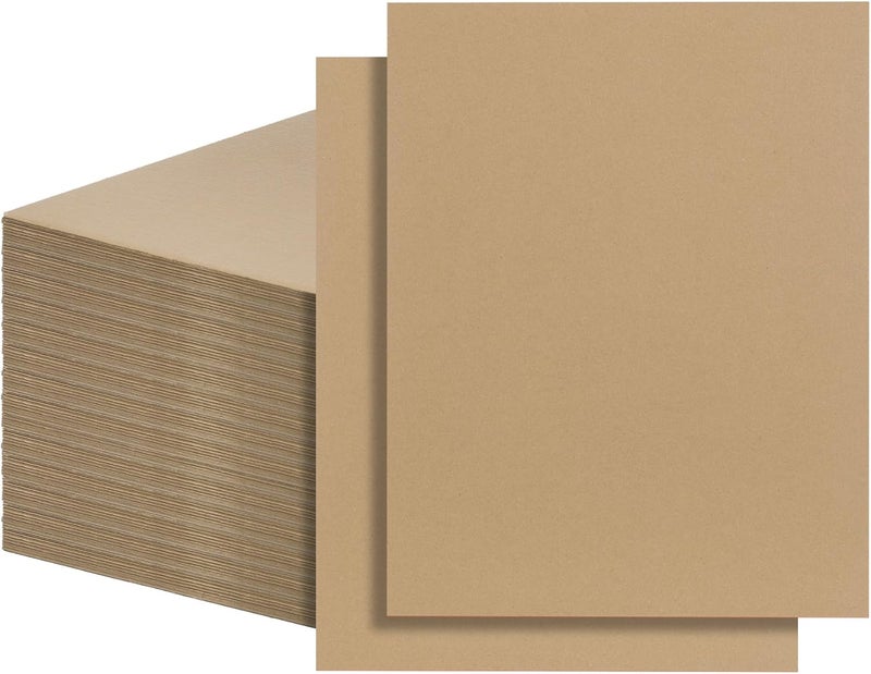 FARRAY 100 Pack 11x14 Inch Corrugated Cardboard Sheets, 1.8mm Thick Brown Kraft Cardboard Backing, Bulk Flat Cardboard Inserts Filler Pads for Packing, Shipping, Mailers, Crafts - Image 1